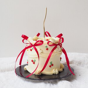 Cherry Ribbon Delight Cake | Ribbon and Cherry